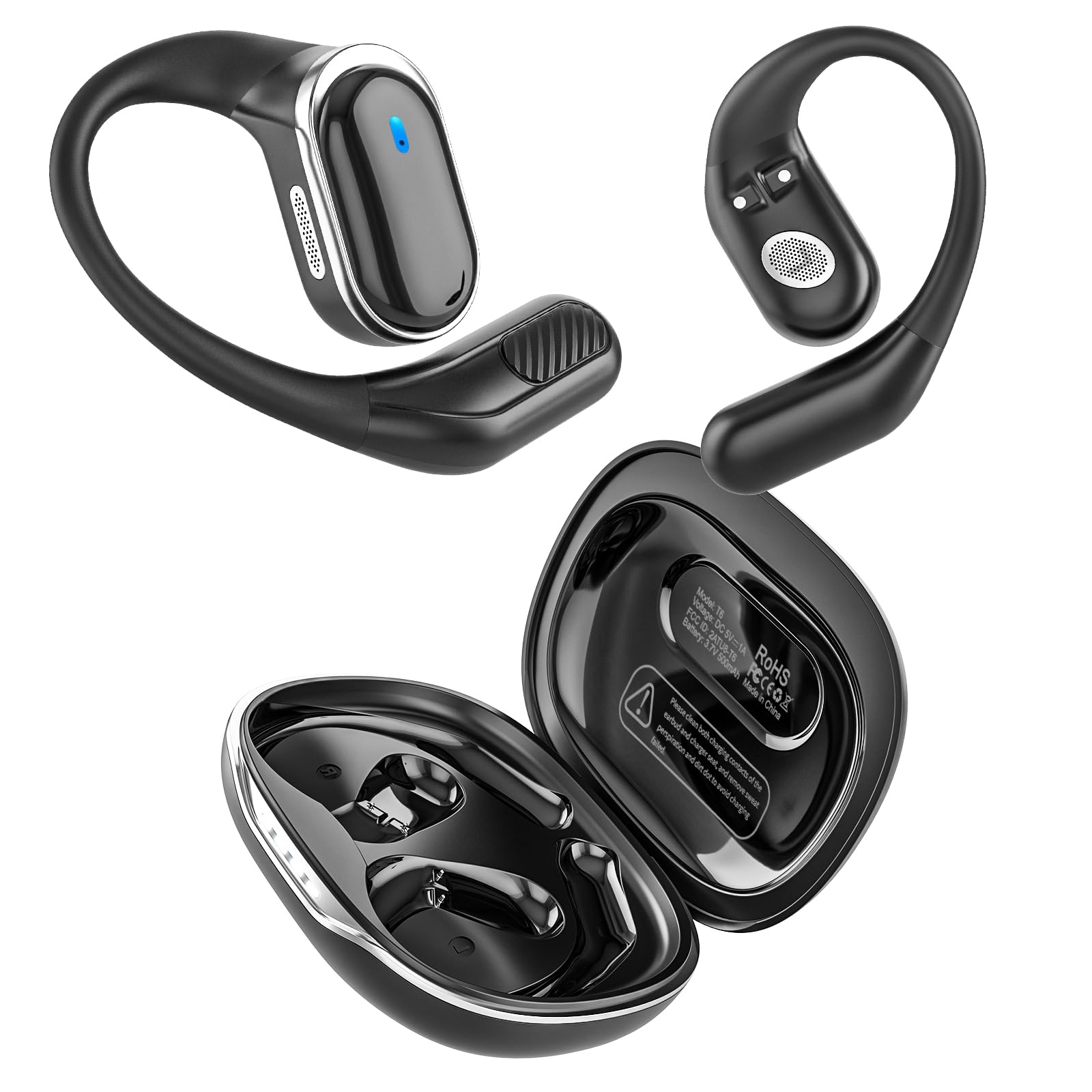 High-Quality Open Ear Bluetooth Earbuds Wireless Headphones with 50Hrs Playtime and IPX7 Waterproof for Fitness and Tra